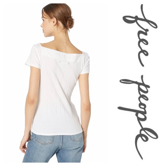 New Free People Ahoy T-Shirt In White - Picture 2 of 8